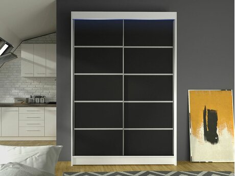 Kleiderschrank Closico 150 (Weiss + Schwarz)