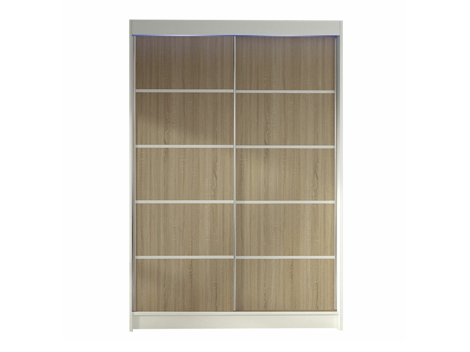 Kleiderschrank Closico 150 (Weiss + Sonoma eichenholz)