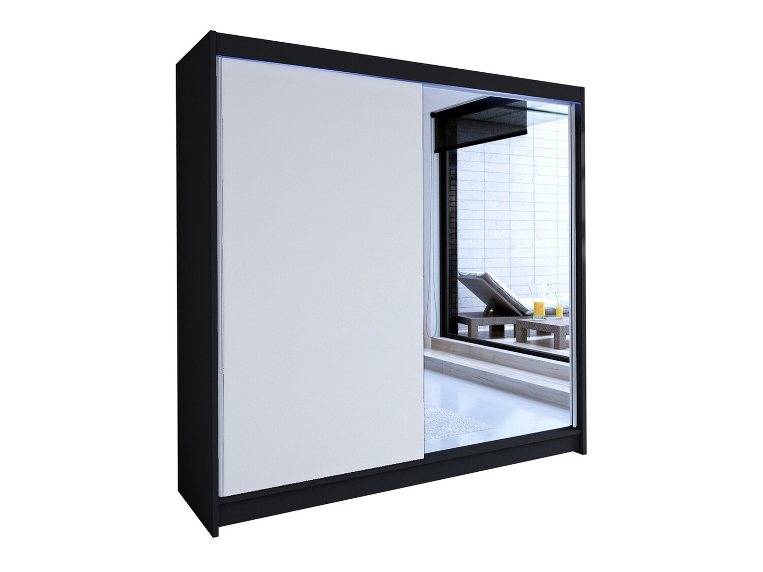 Kleiderschrank Closico Cavaris I (Schwarz + Weiss)