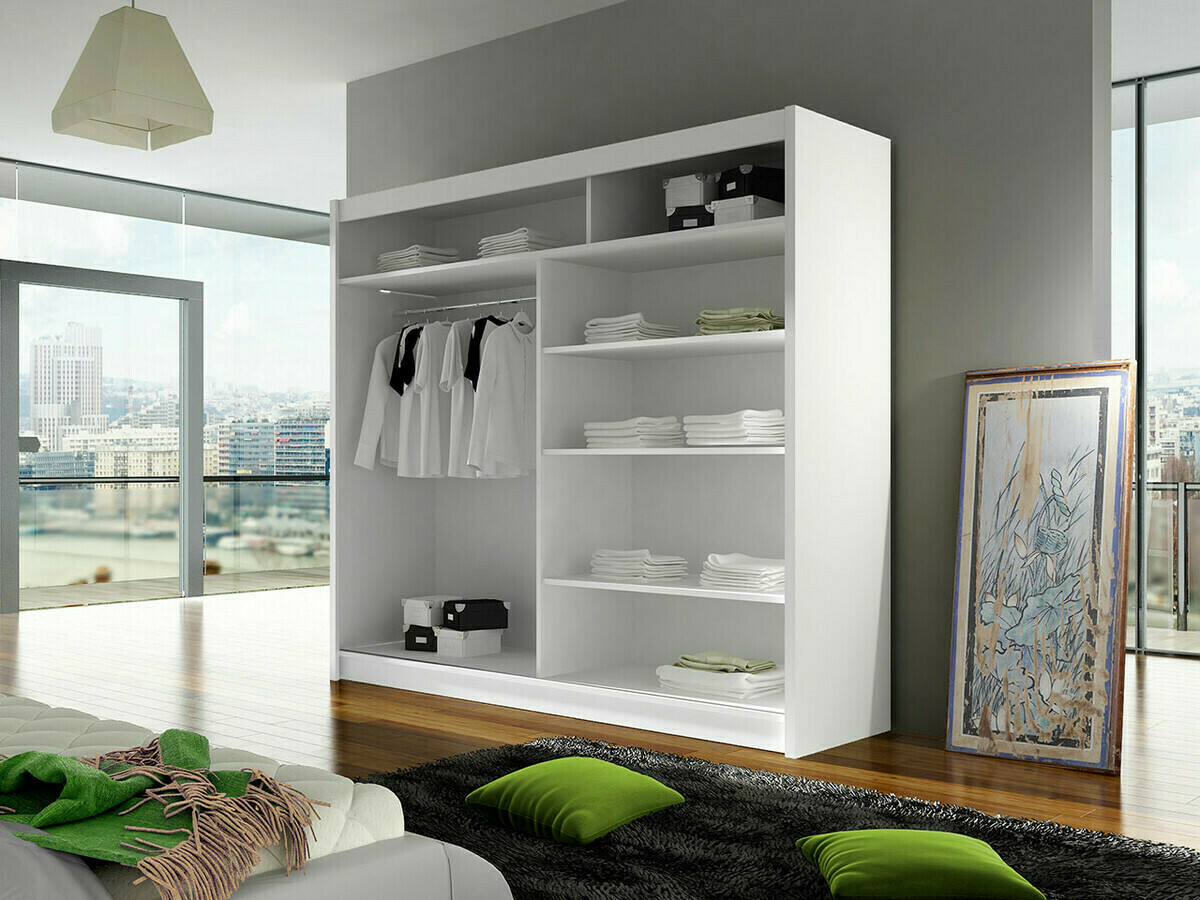 Kleiderschrank Closico Cavaris I (Weiss + Schwarz)
