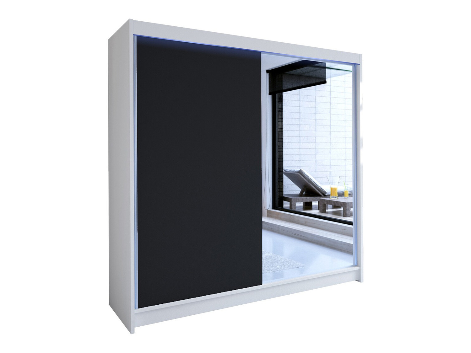 Kleiderschrank Closico Cavaris I (Weiss + Schwarz)