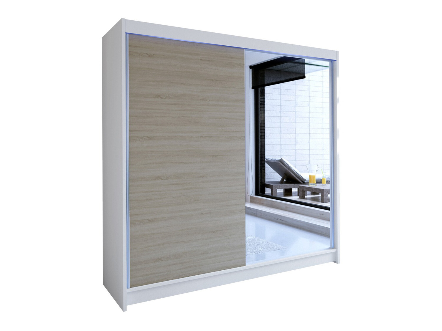 Kleiderschrank Closico Cavaris I (Weiss + Sonoma-Eiche)