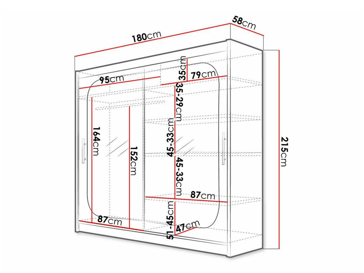 Kleiderschrank Closico Pallor VIII (Weiss)