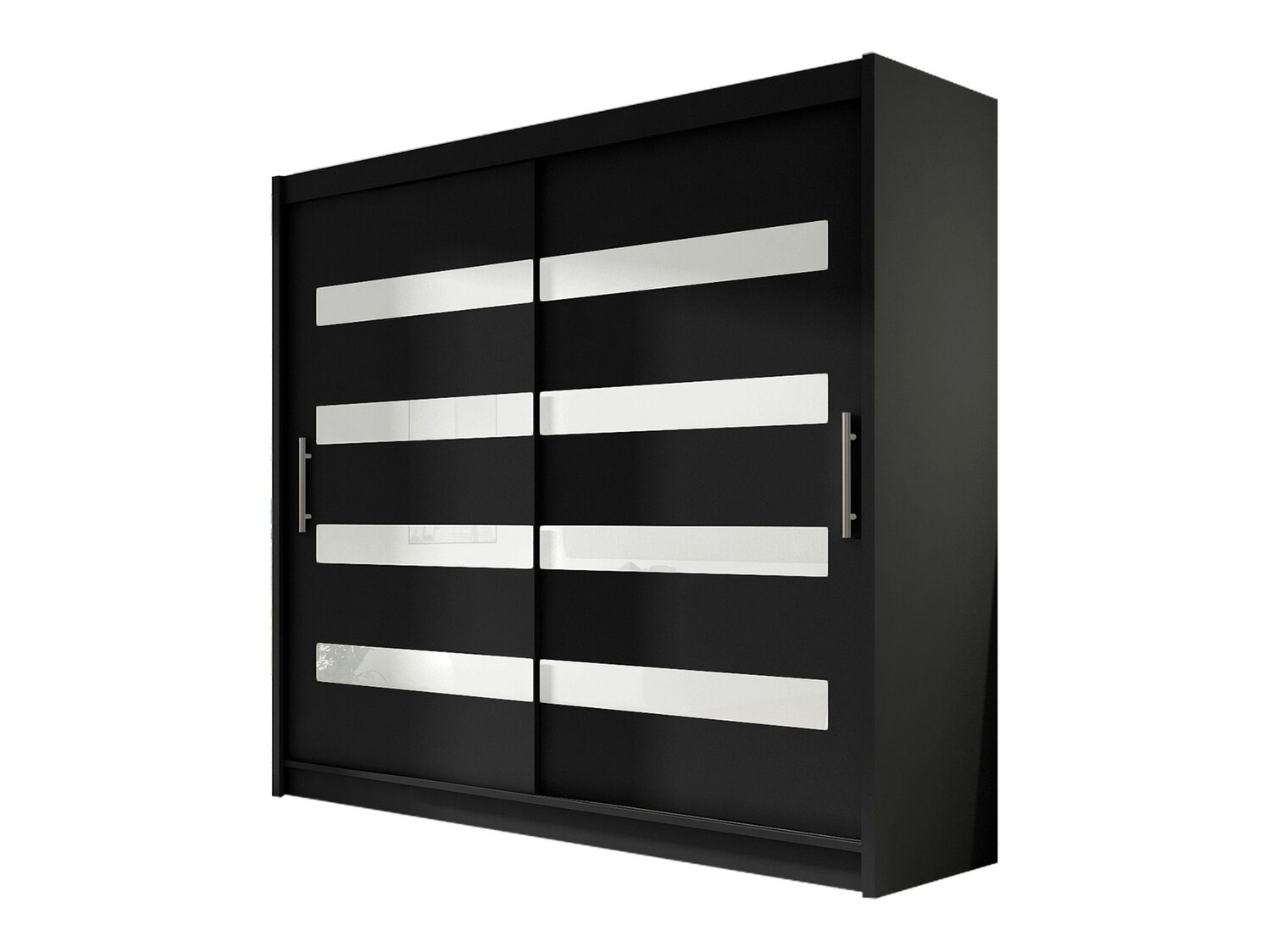 Kleiderschrank Closico Pallor XI (Schwarz + Weiss glänzend)