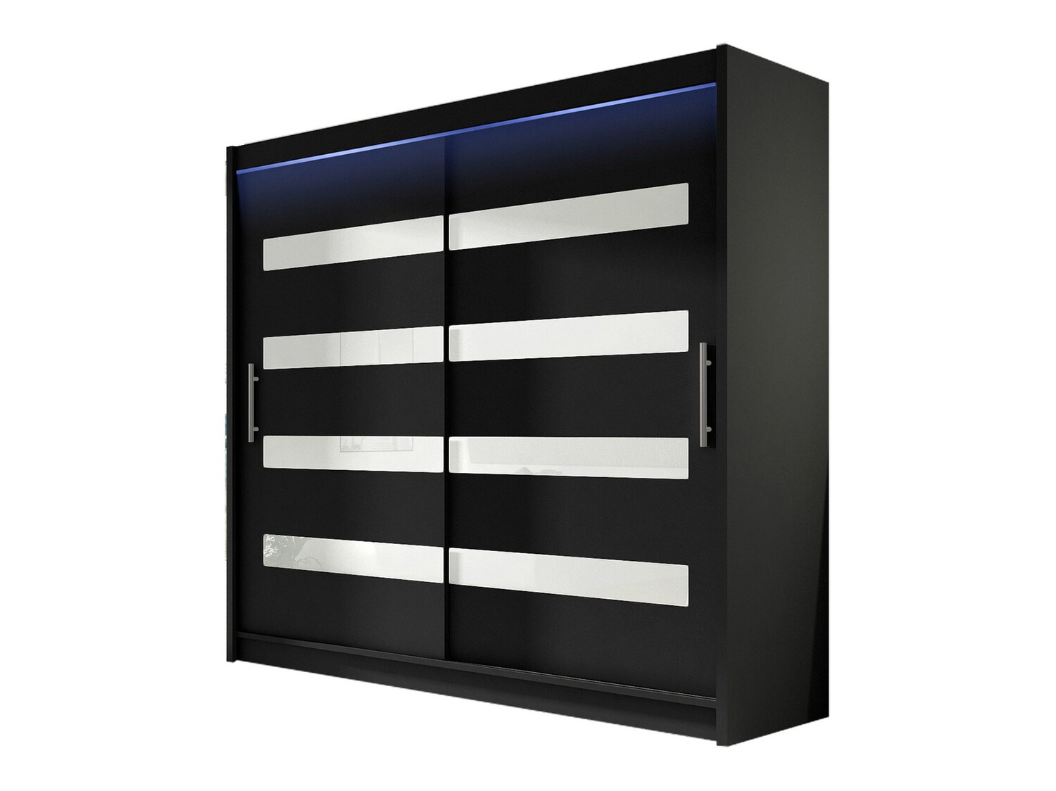Kleiderschrank Closico Pallor XI (Schwarz + Weiss glänzend)