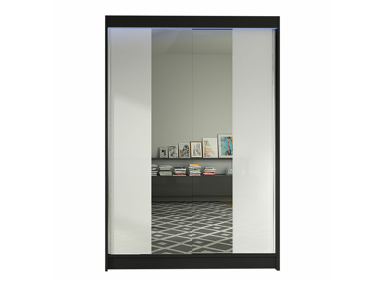 Kleiderschrank Closico Salvor II (Schwarz + Weiss)