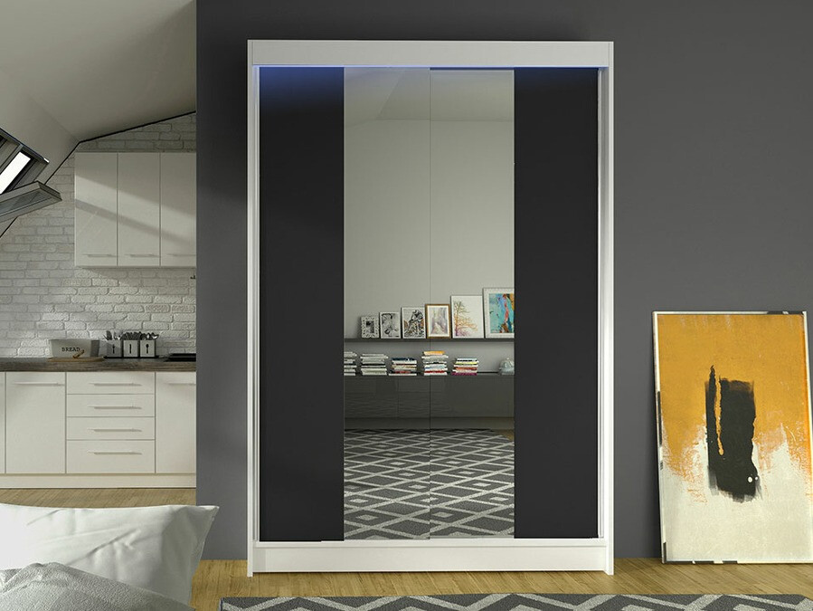 Kleiderschrank Closico Salvor II (Weiss + Schwarz)