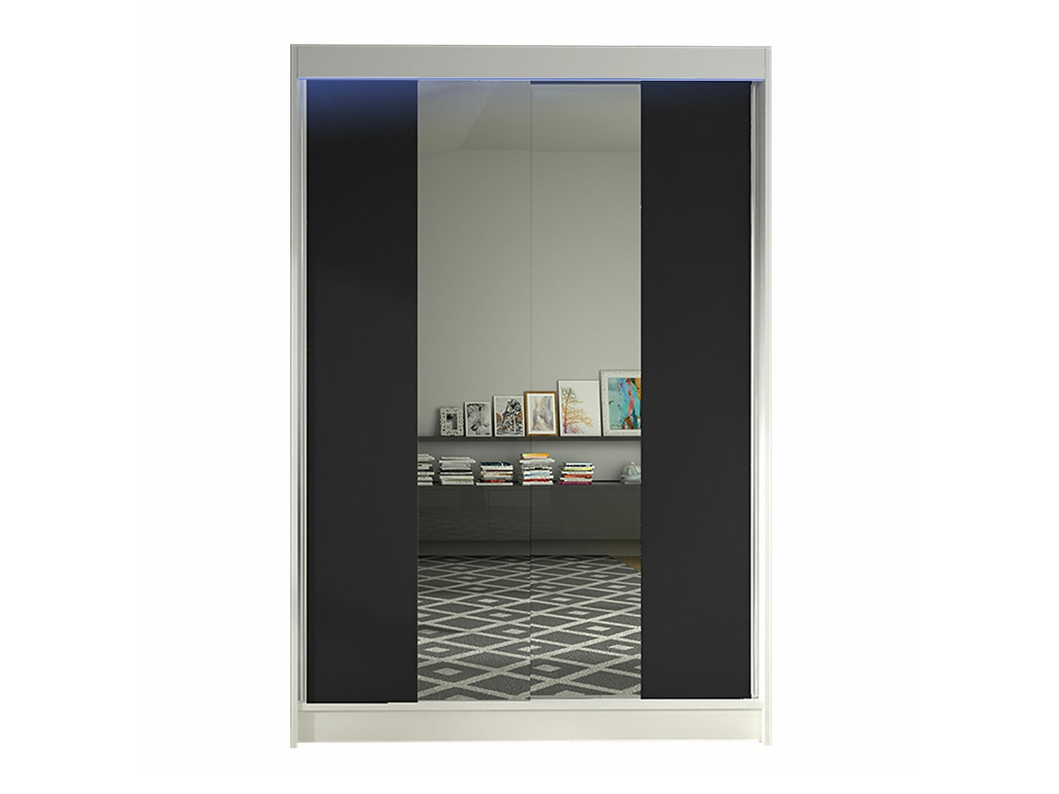 Kleiderschrank Closico Salvor II (Weiss + Schwarz)