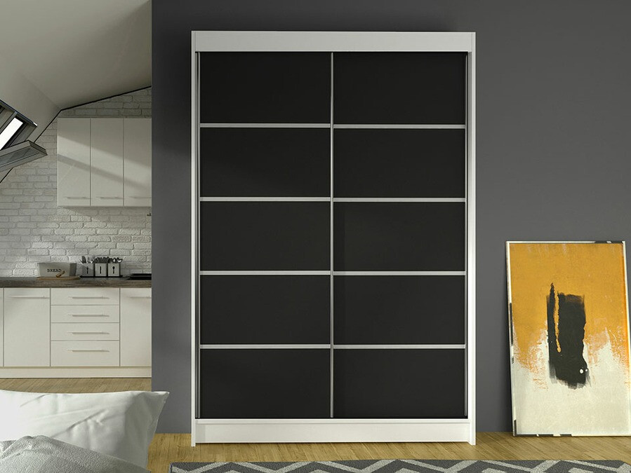 Kleiderschrank Closico Salvor IV (Weiss + Schwarz)