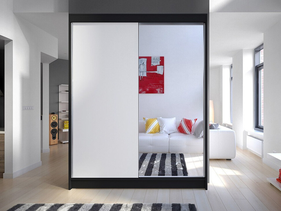 Kleiderschrank Closico Vastor I (Schwarz + Weiss)