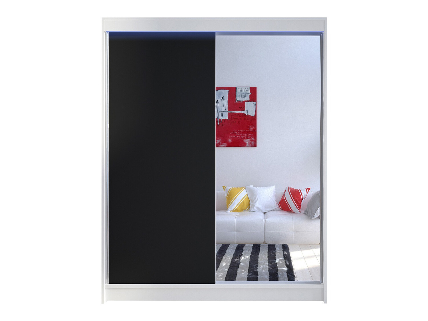 Kleiderschrank Closico Vastor I (Weiss + Schwarz)