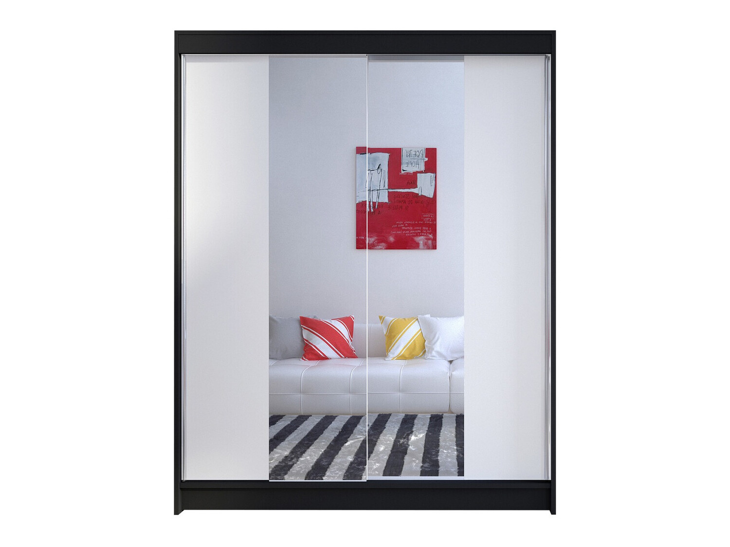 Kleiderschrank Closico Vastor II (Schwarz + Weiss)