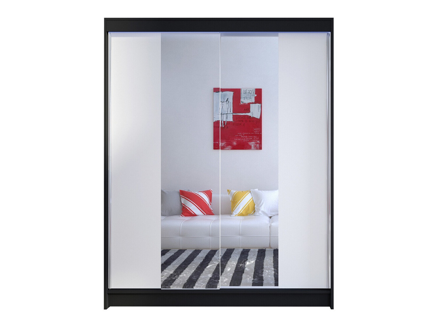 Kleiderschrank Closico Vastor II (Schwarz + Weiss)