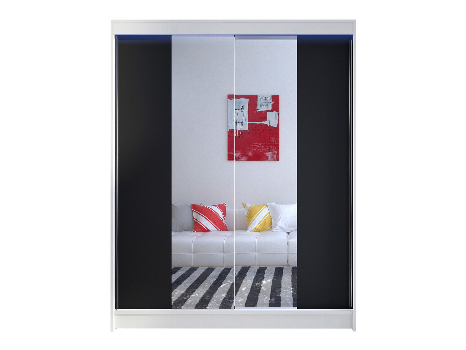 Kleiderschrank Closico Vastor II (Weiss + Schwarz)