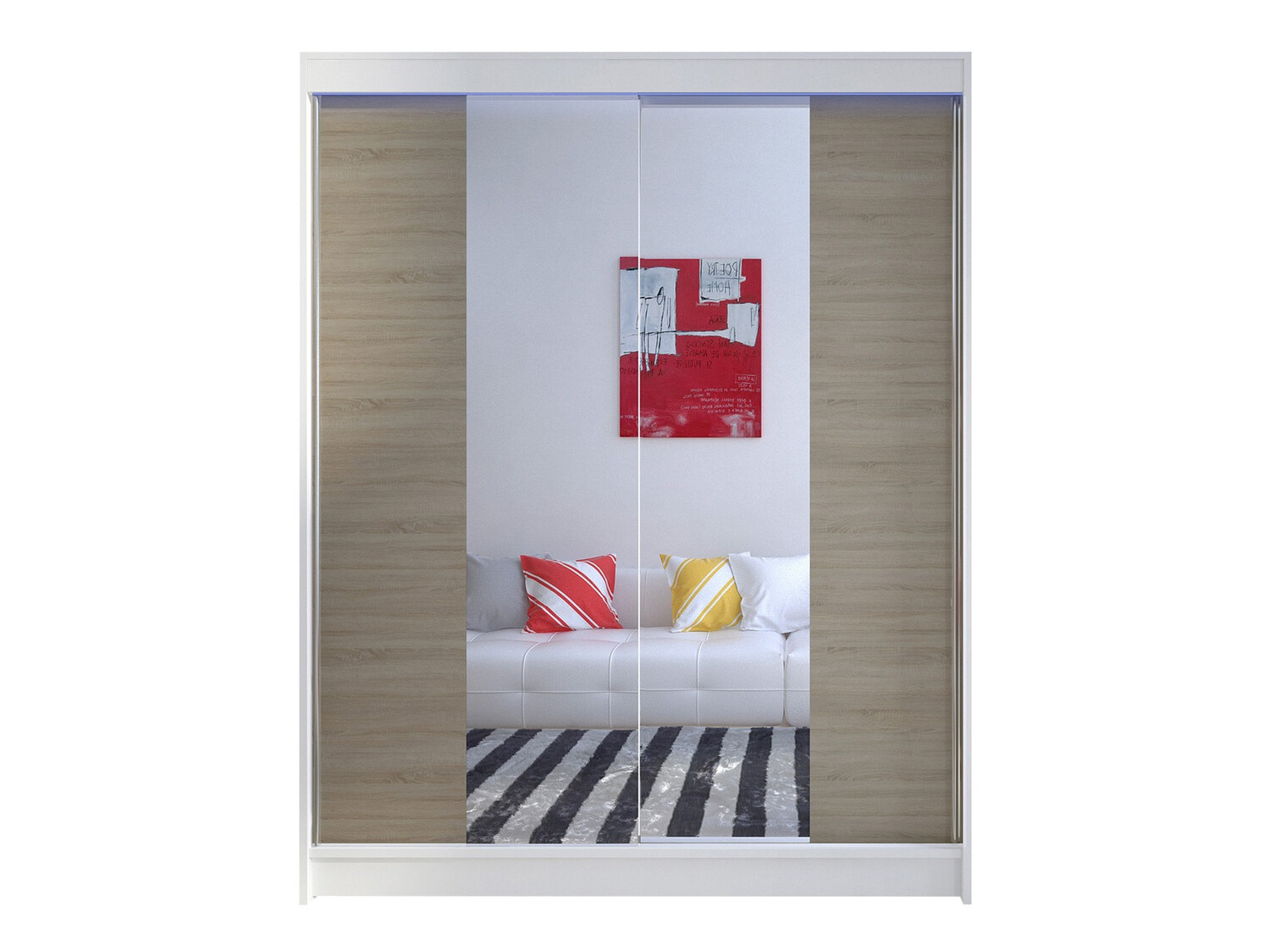 Kleiderschrank Closico Vastor II (Weiss + Sonoma eichenholz)