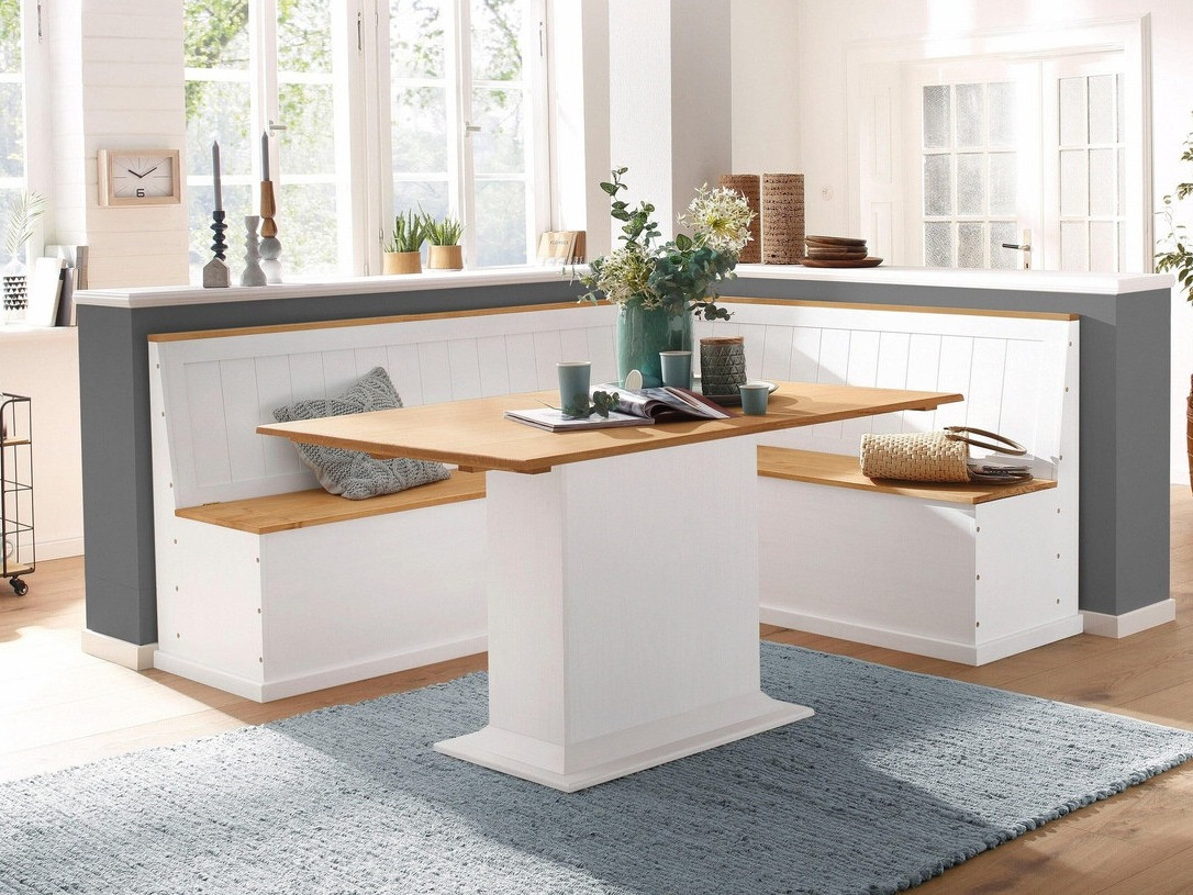 Küchenecke Cirfeli 101 (Weiss + Kiefernholzoptik)