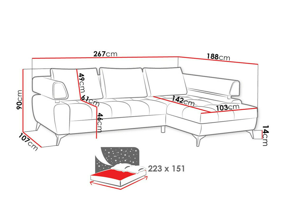 Ecksofa Lincoln 154 (Inari 94)