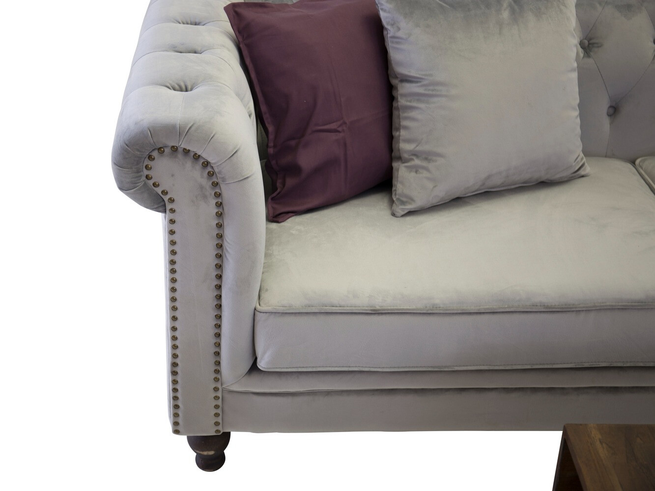 Chesterfield-Sofa Dallas 255 (Hellgrau)