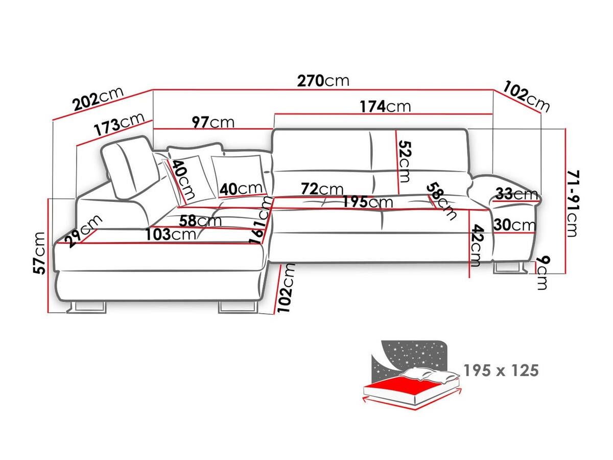 Ecksofa Comfivo Ruta VII (Abriamo 04)