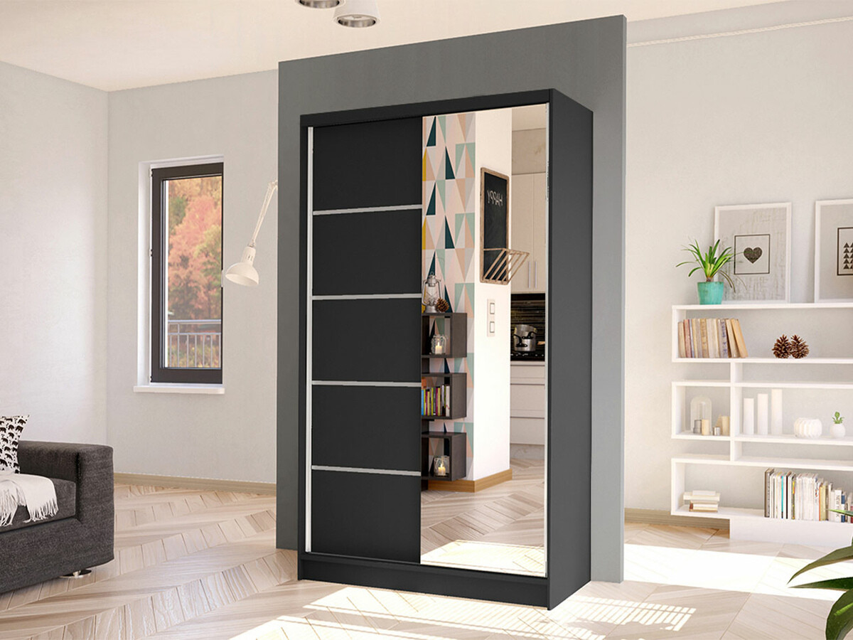 Kleiderschrank Closico Fractor III (Schwarz)