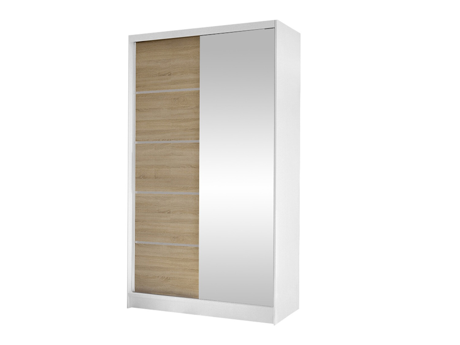 Kleiderschrank Closico Fractor III (Weiss + Sonoma eichenholz)
