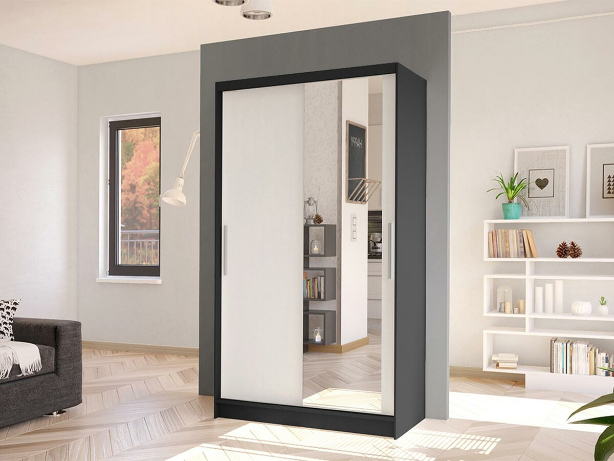 Kleiderschrank Closico Structor VI (Schwarz + Weiss)