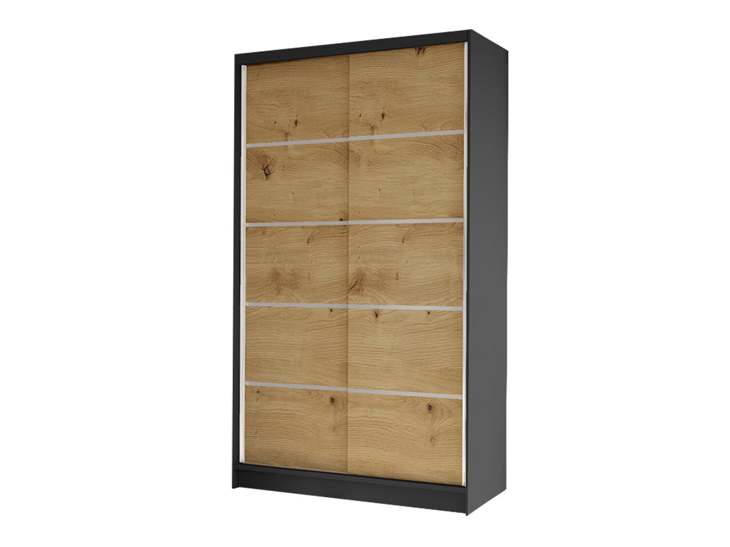 Kleiderschrank Closico Fractor IV (Schwarz + Artisan Eichenholzoptik)