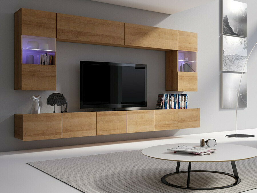 Wohnzimmer-Sets Tivdalu 105 (Goldene Eichenholzoptik)
