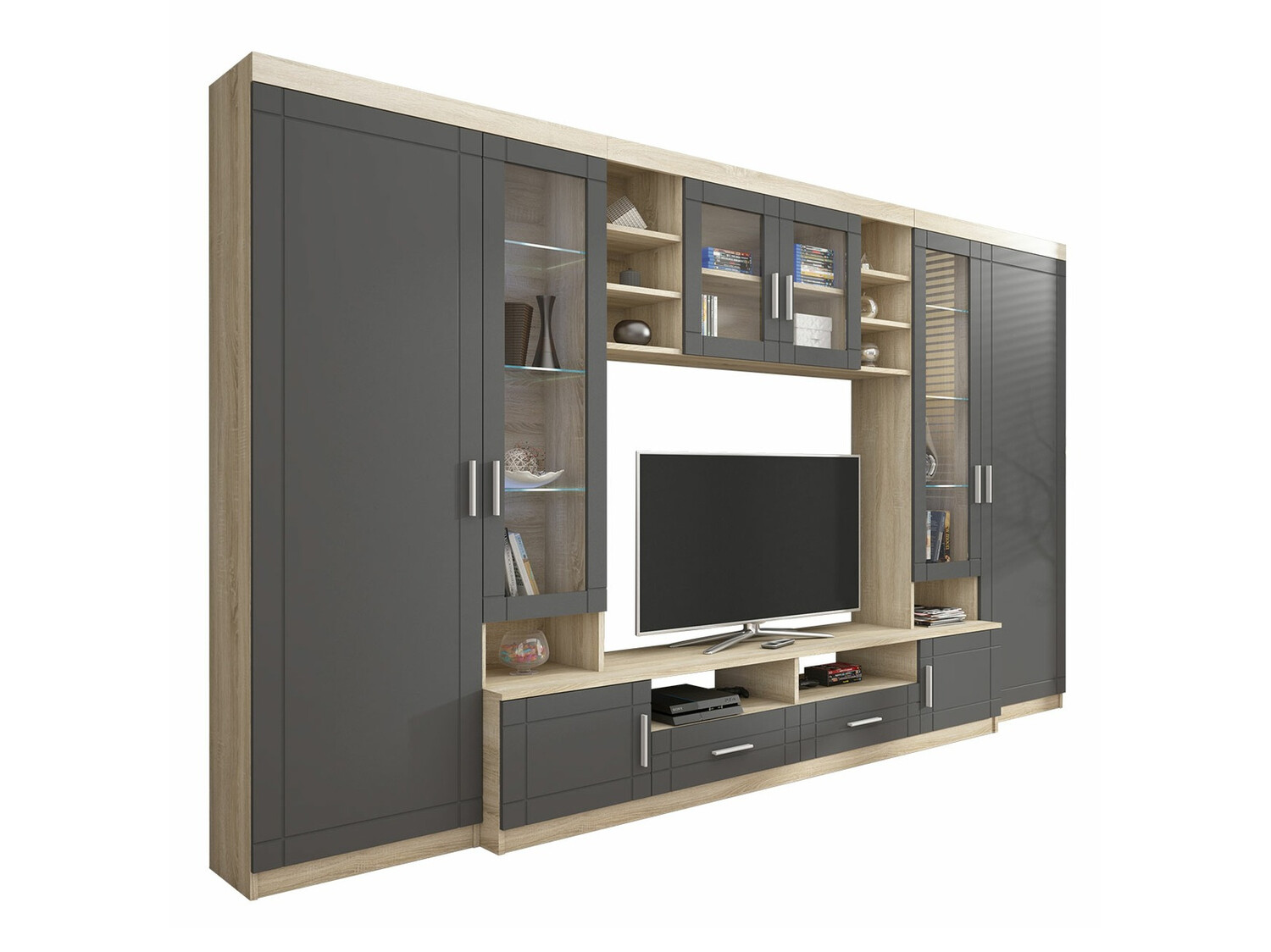 Wohnzimmer-Sets Bacces (Sonoma eichenholz + Graphit)