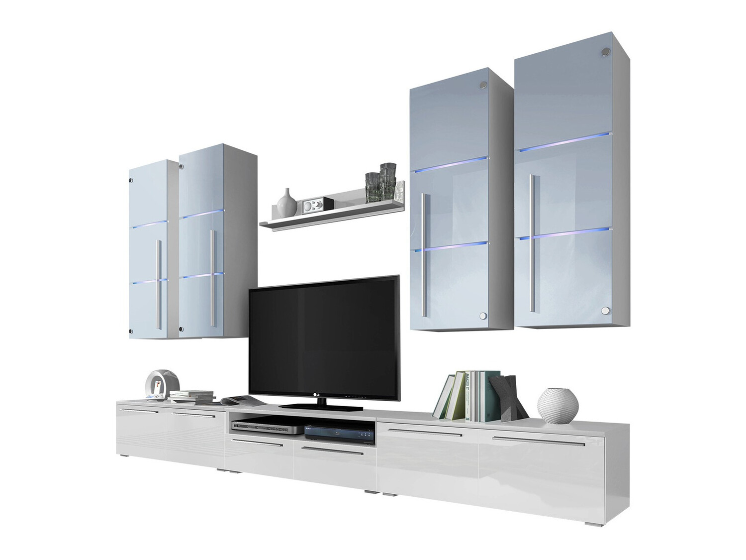 Wohnzimmer-Sets Flos (Weiss + Weiss glänzend)