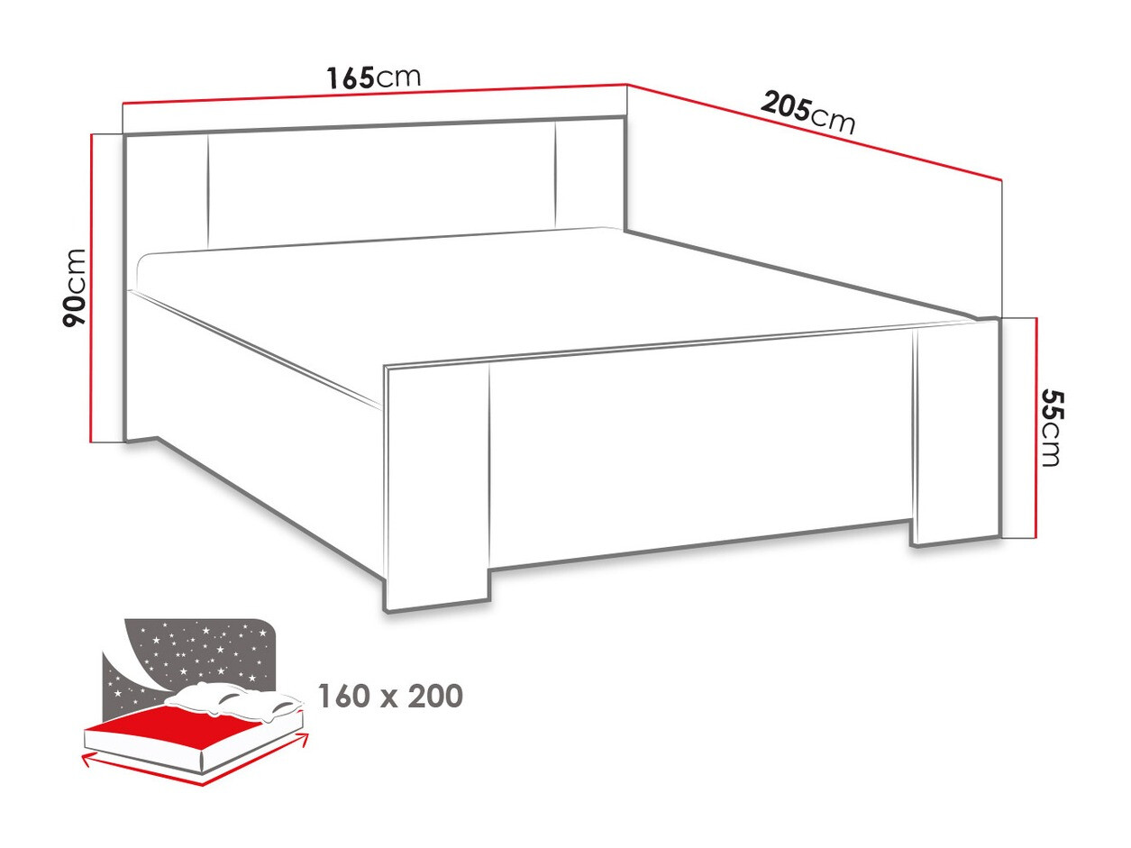 Bett Catromi 101 (Klostereiche + Soft Pik 017)