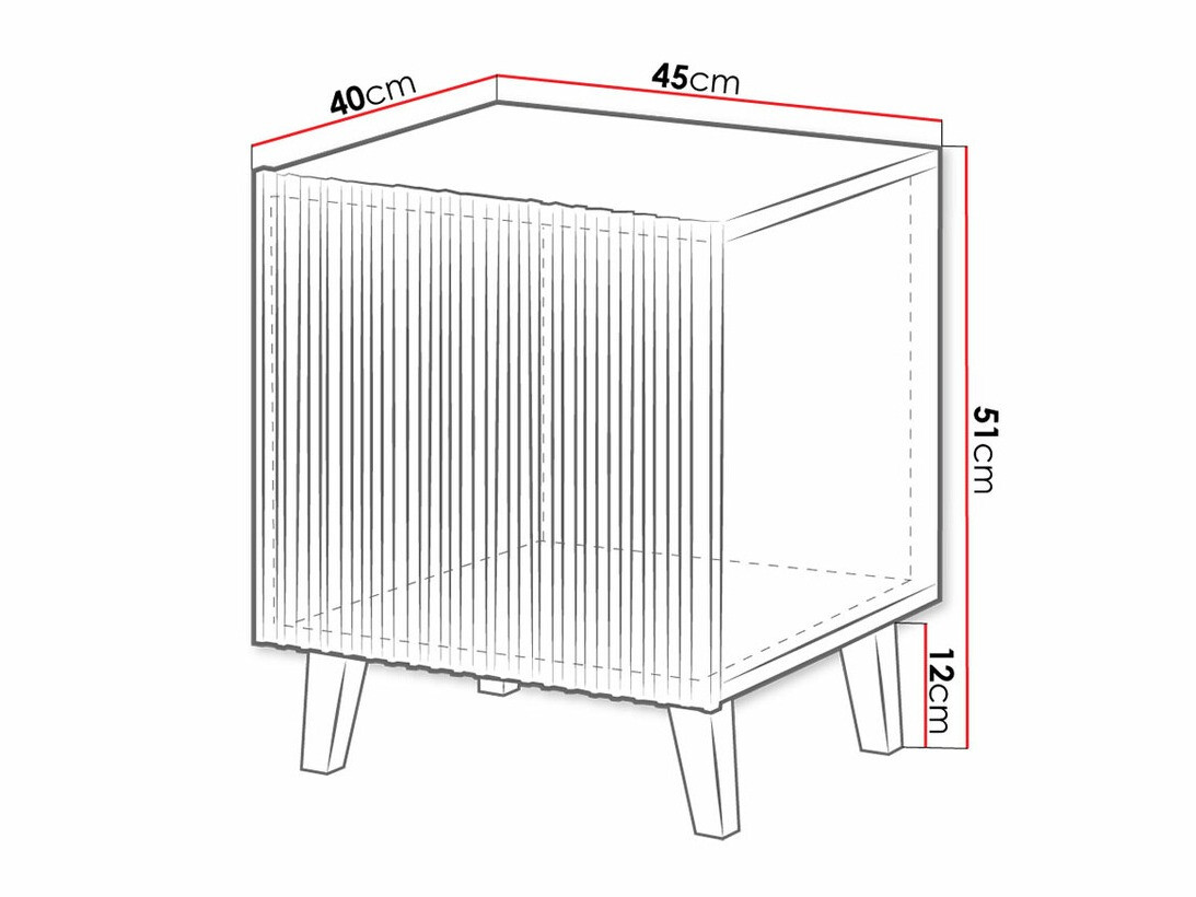 Nachttisch Dicto (Schwarz + Gold) (2stk.)