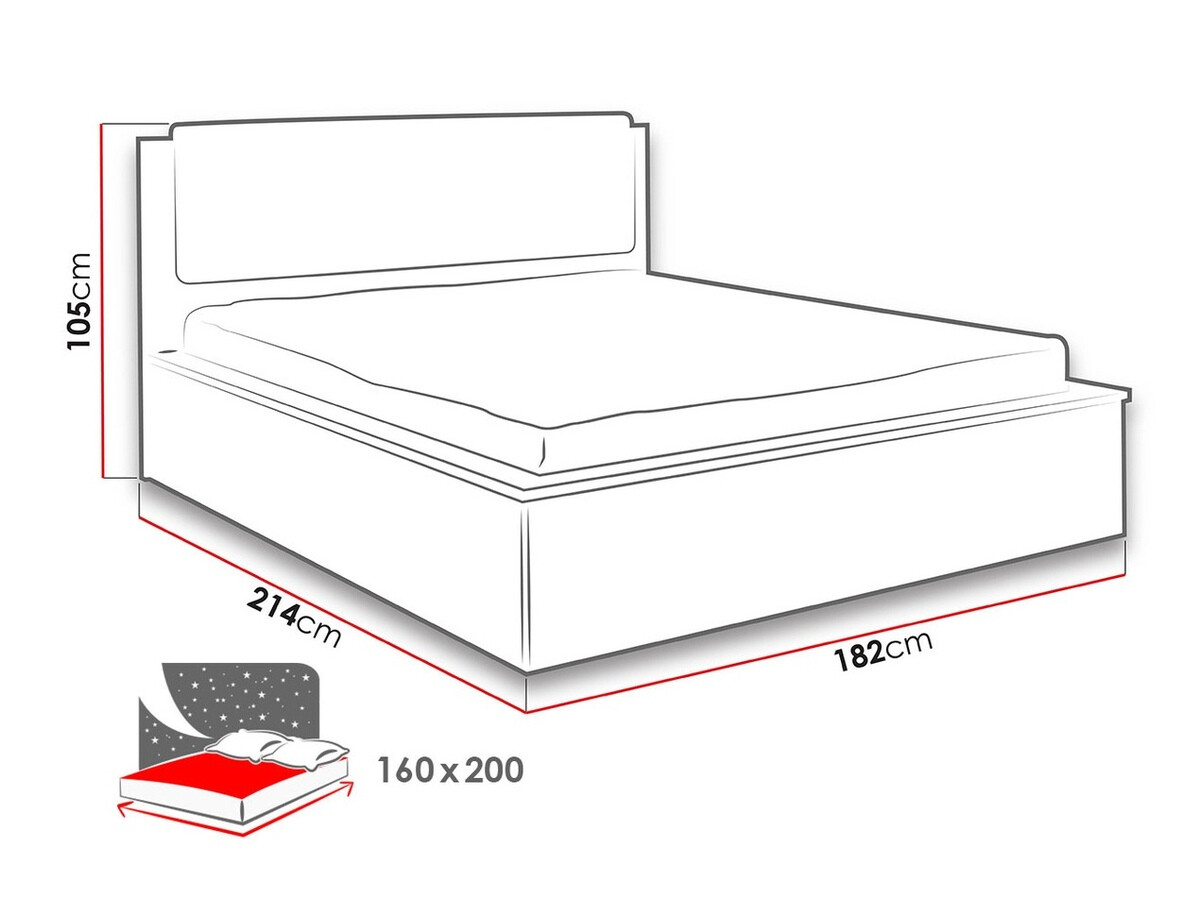 Bett Fivelbo 105 (Klostereiche + Soft Pik 011)