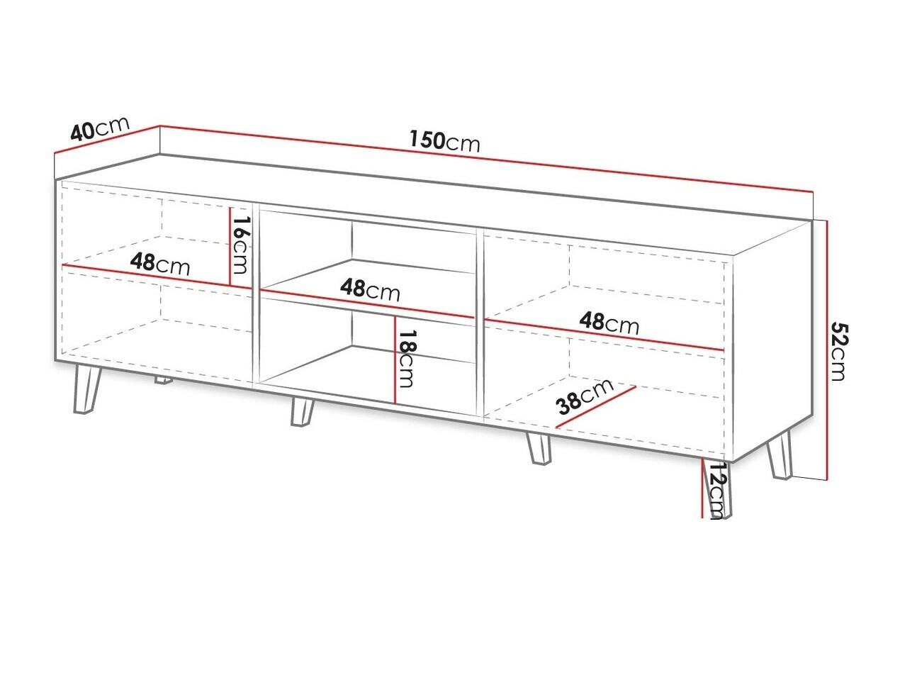 TV-Möbel Dicto (Weiss + Schwarz)