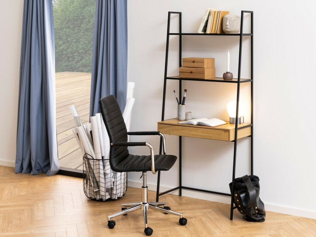 Bürotisch Norsica Sevferi 163 (Wildeichenholzoptik + Schwarz)