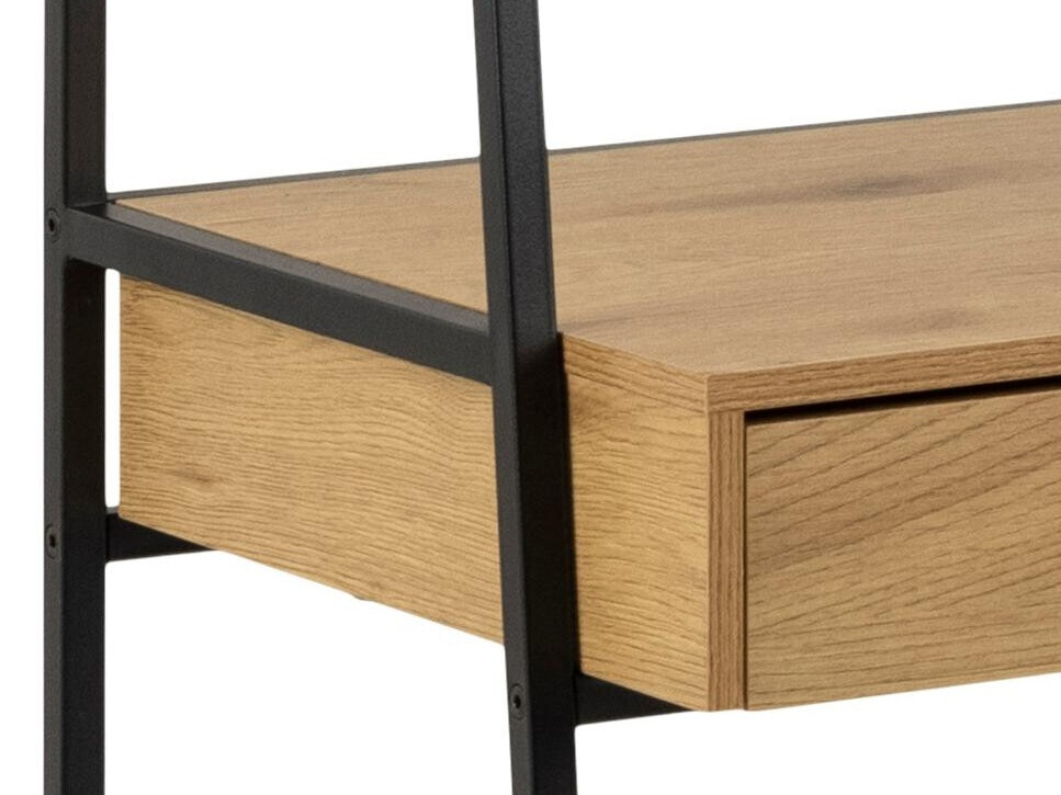 Bürotisch Norsica Sevferi 163 (Wildeichenholzoptik + Schwarz)