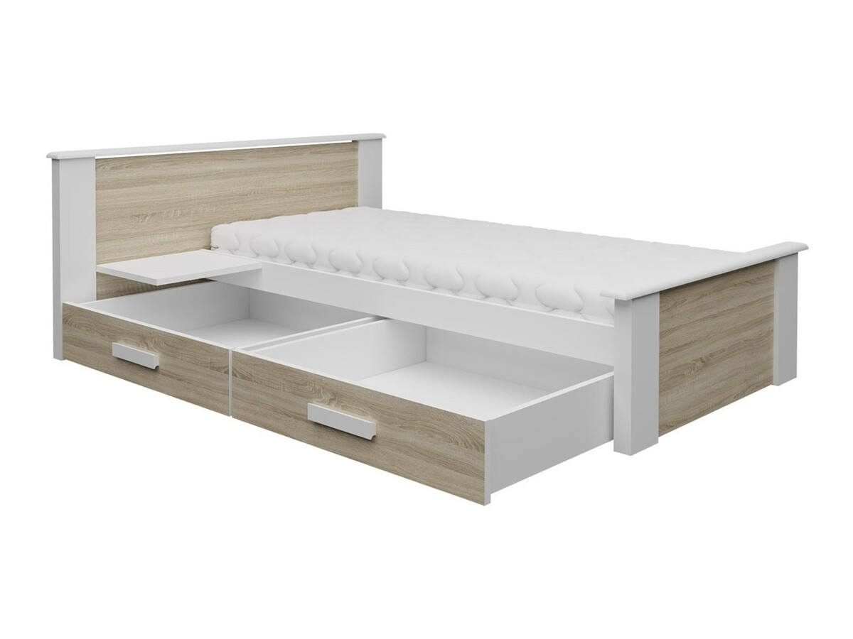 Bett Henderson 117 (Weiss + Sonoma-Eiche)