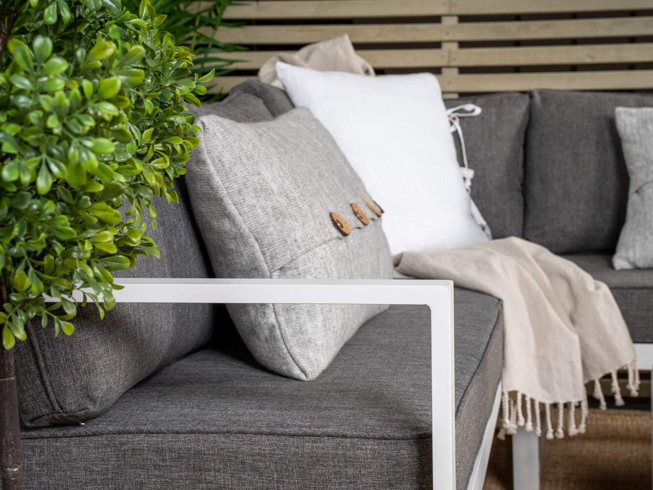 Gartenmöbel-Set Dallas 773 (Weiss + Grau)