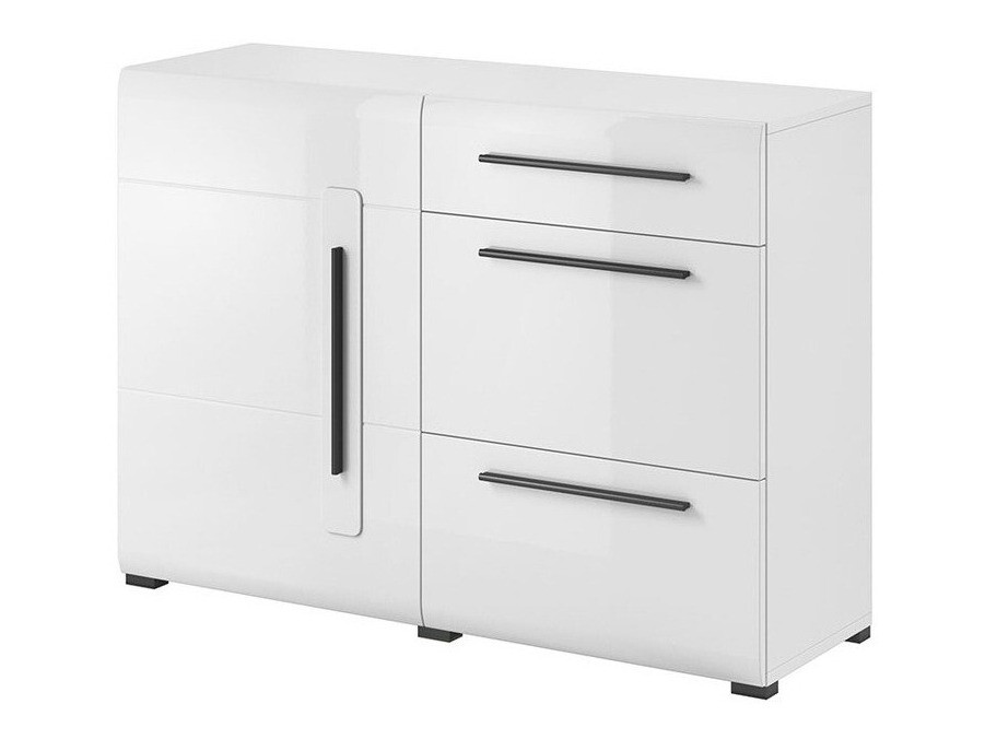 Kommode Ophsalu 107 (Weiss + Weiss glänzend)