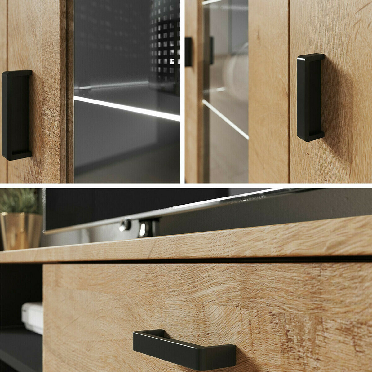 Wohnzimmer-Sets Tornola 110 (Weiss + Weiss glänzend)