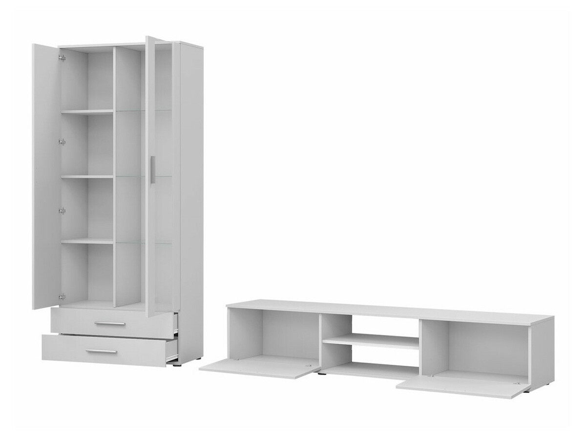 Wohnzimmer-Set Tornola 115 (Schwarz + Schwarz glänzend)