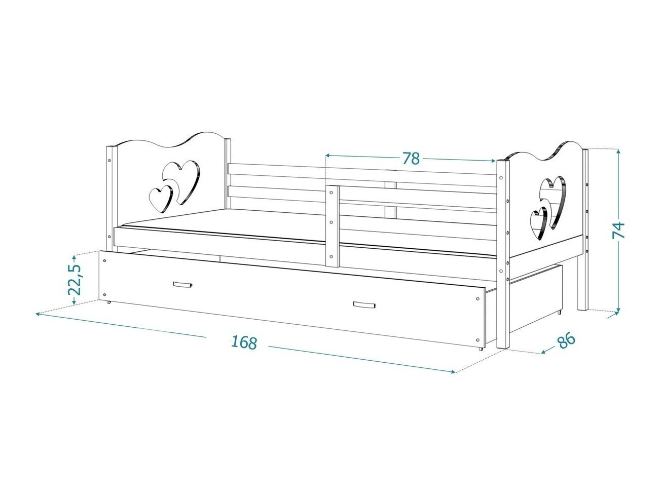 Bett Aurora 162 (Blau)
