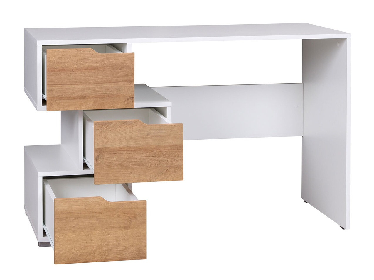 Bürotisch Providence H102 (Graphit + Artisan Eichenholzoptik + Weiss)