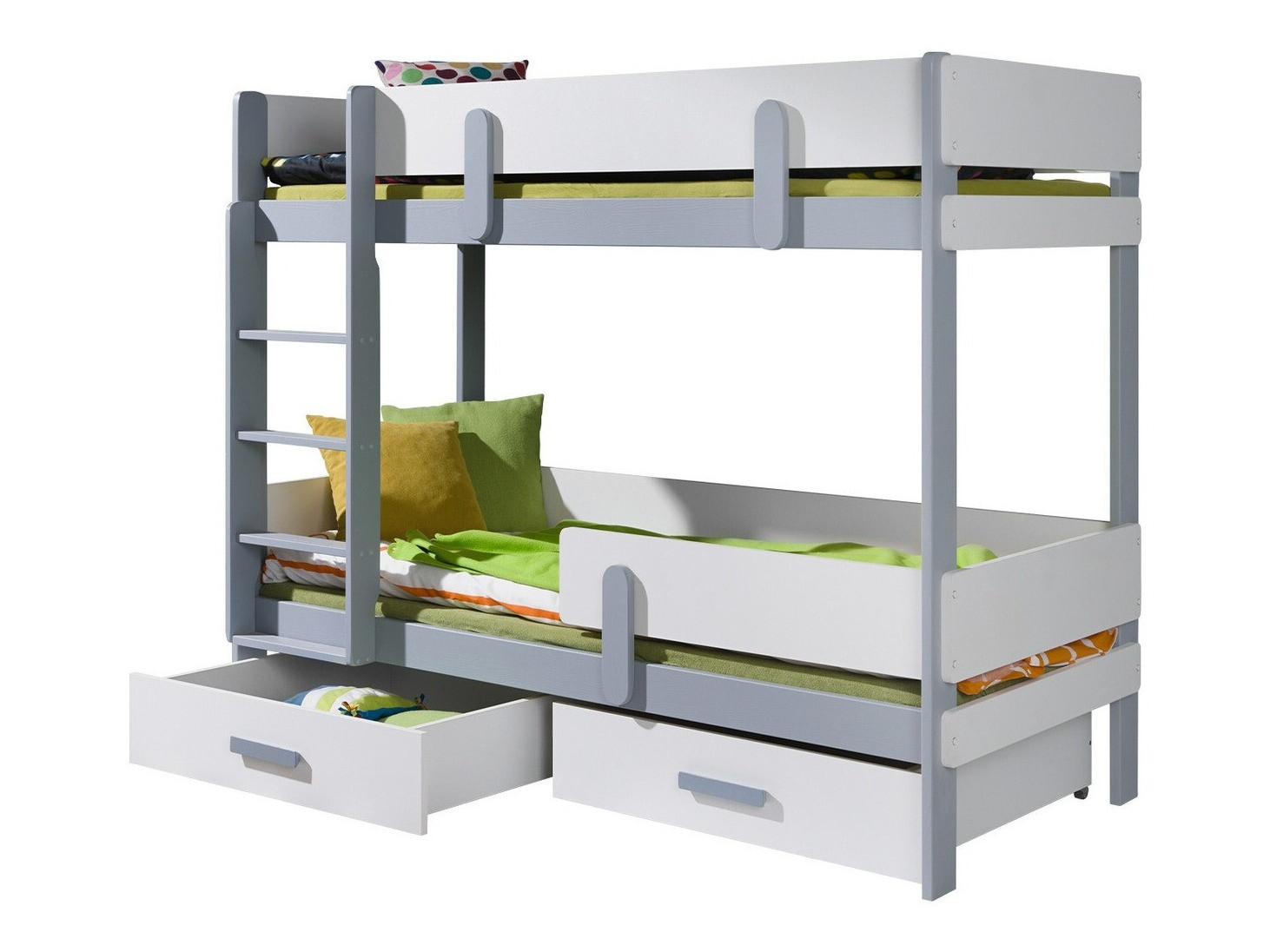 Etagenbett Henderson 144 (Weiss + Grau)