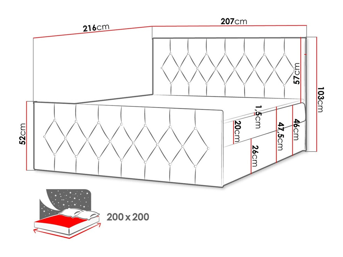Boxspringbett Baltimore 161 (Mikrofaza 34)