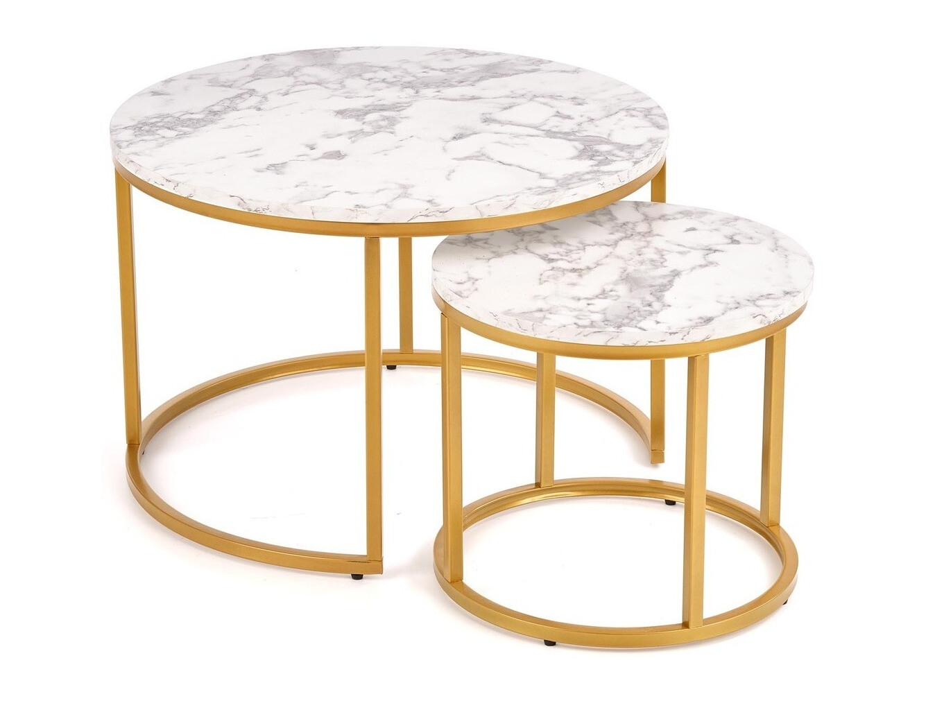 Couchtischset Houston 2213 (Weisser Marmor + Gold)