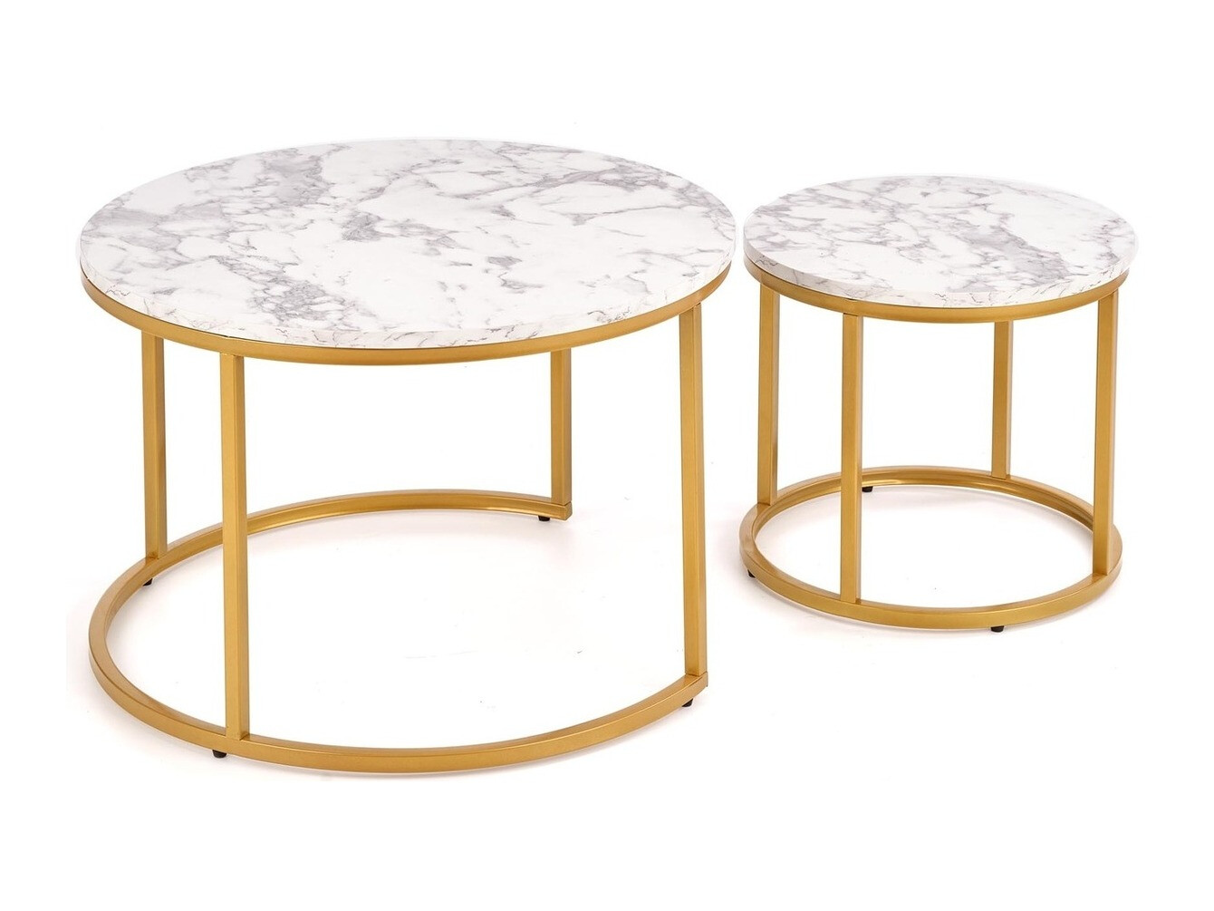 Couchtischset Houston 2213 (Weisser Marmor + Gold)