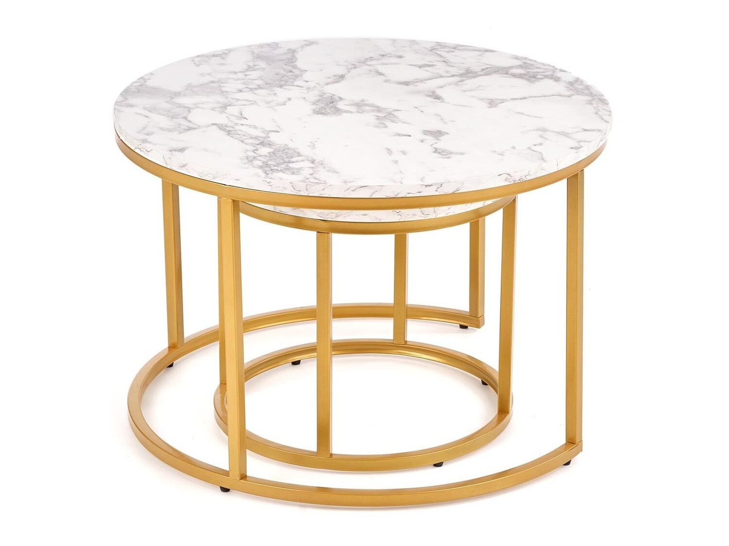 Couchtischset Houston 2213 (Weisser Marmor + Gold)