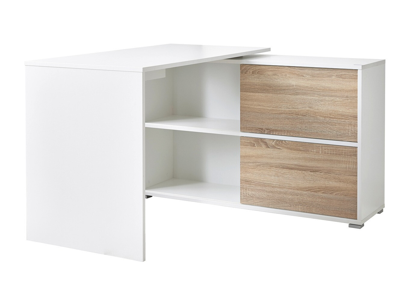 Eckschreibtisch Sacramento 207 (Weiss + Sonoma eichenholz)