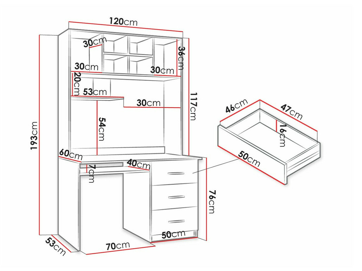 Bürotisch Campus (Weiss + Weiss glänzend + Glanzgrau)
